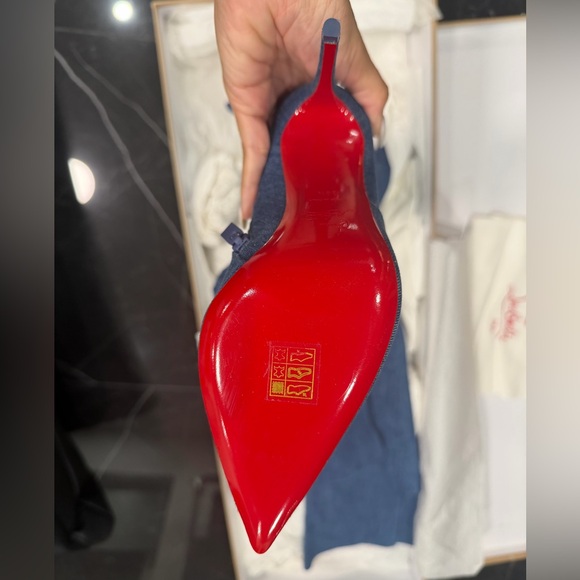 Christian Louboutin “Kate LoubiJean RocknRide” Over-the-Knee Denim Boots 39.5 - Picture 9 of 17